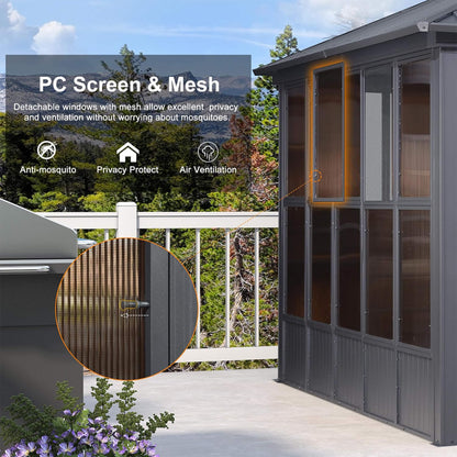 Vista Hardtop Aluminum Solarium with Double Roof & Integrated Lighting