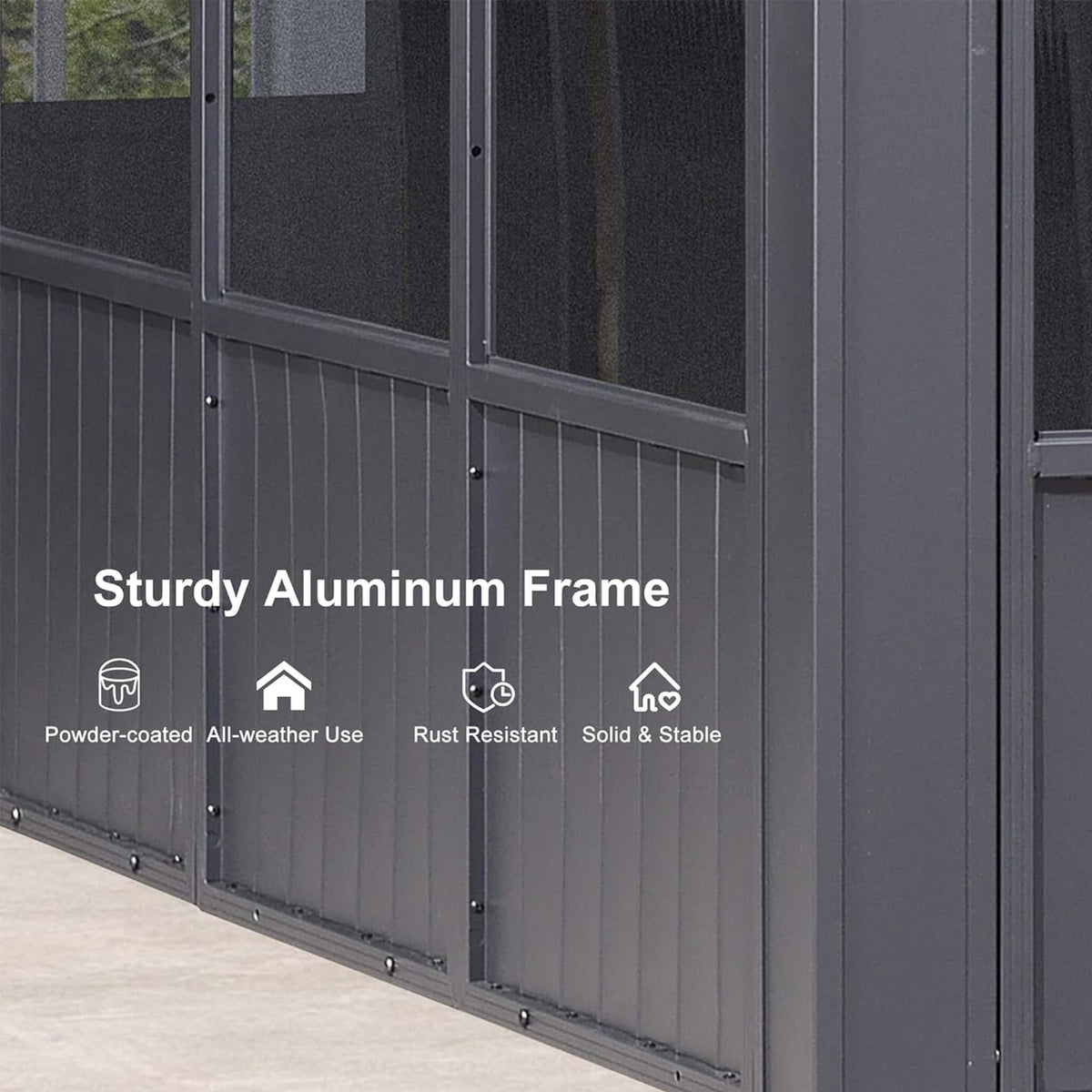 Vista Hardtop Aluminum Solarium with Double Roof & Integrated Lighting
