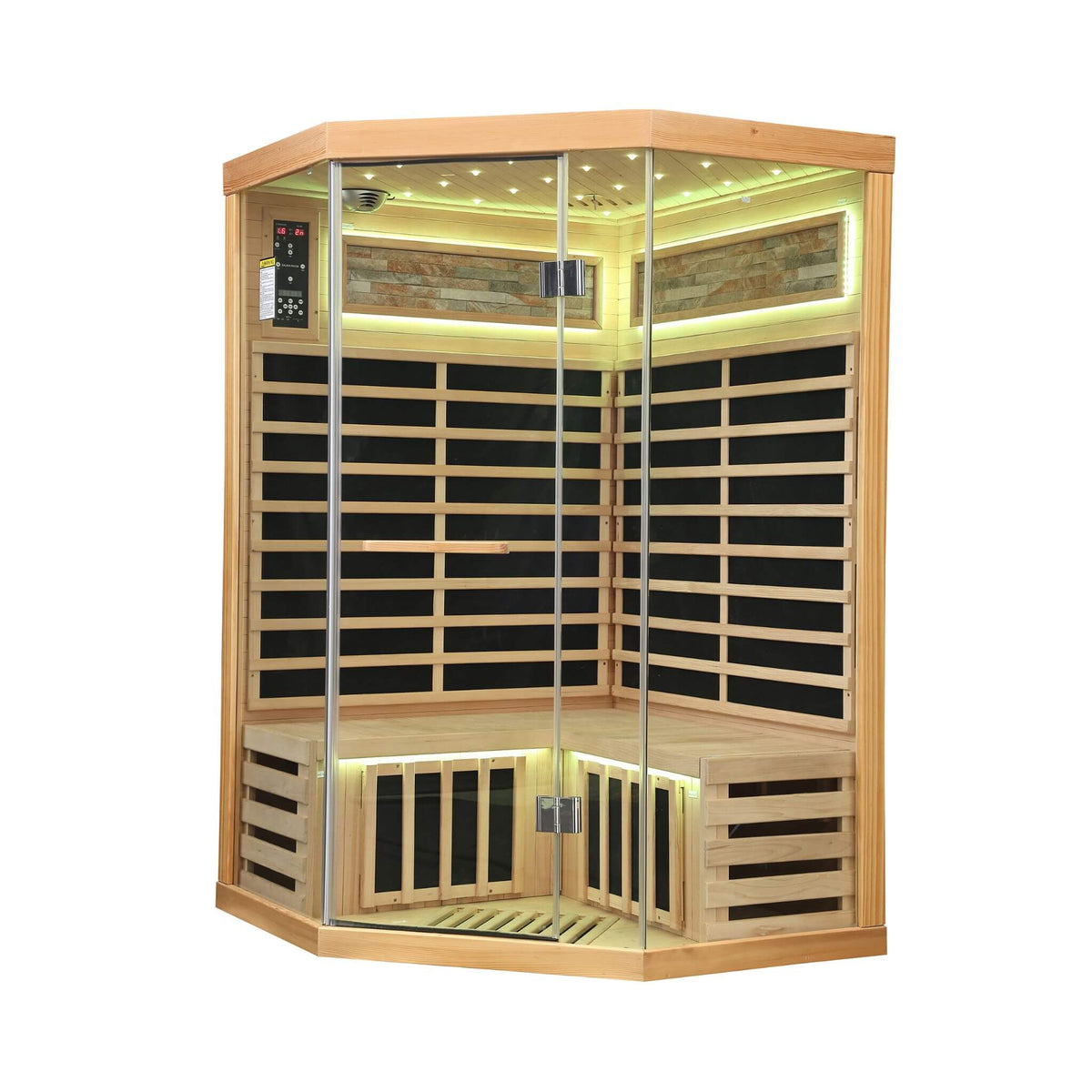 Thermora Premium Canadian Hemlock 2-Person Indoor Infrared Sauna with Starry Sky Lighting