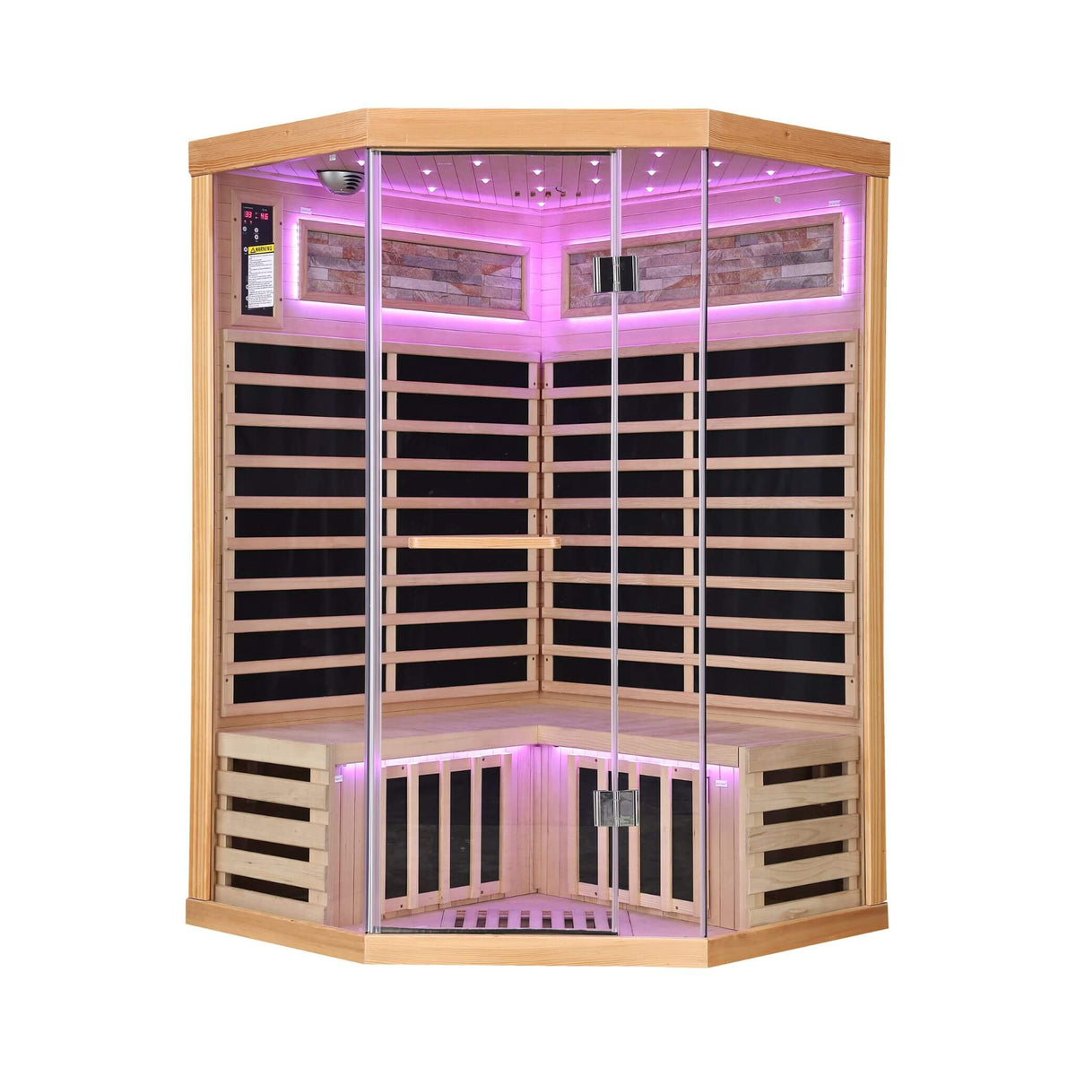 Thermora Premium Canadian Hemlock 2-Person Indoor Infrared Sauna with Starry Sky Lighting
