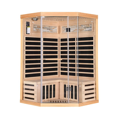 Thermora Premium Canadian Hemlock 2-Person Indoor Infrared Sauna with Starry Sky Lighting