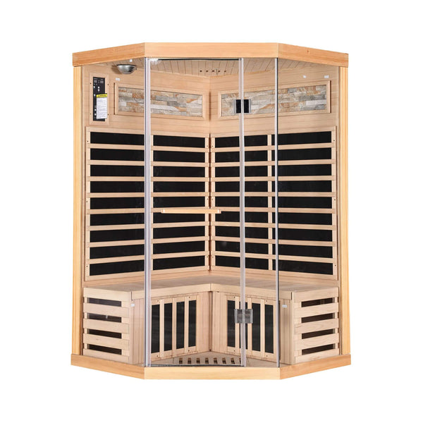 Thermora Premium Canadian Hemlock 2-Person Indoor Infrared Sauna with Starry Sky Lighting
