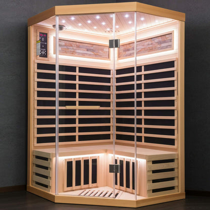 Thermora Premium Canadian Hemlock 2-Person Indoor Infrared Sauna with Starry Sky Lighting