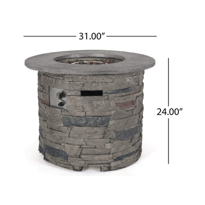Sonoma 32-Inch Round Concrete Propane Fire Pit Table