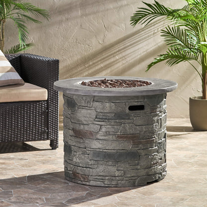 Sonoma 32-Inch Round Concrete Propane Fire Pit Table