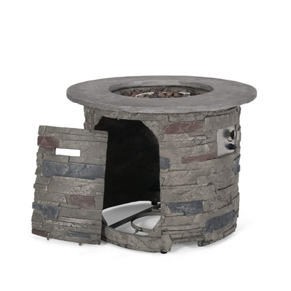 Sonoma 32-Inch Round Concrete Propane Fire Pit Table