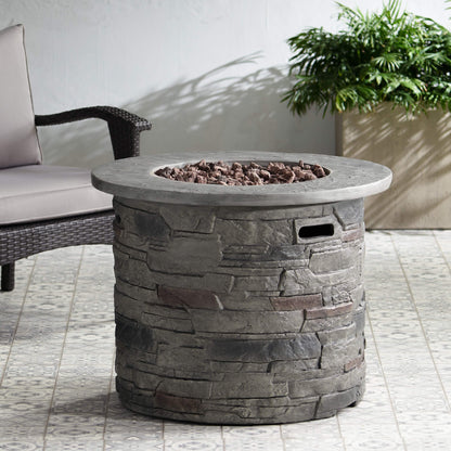 Sonoma 32-Inch Round Concrete Propane Fire Pit Table