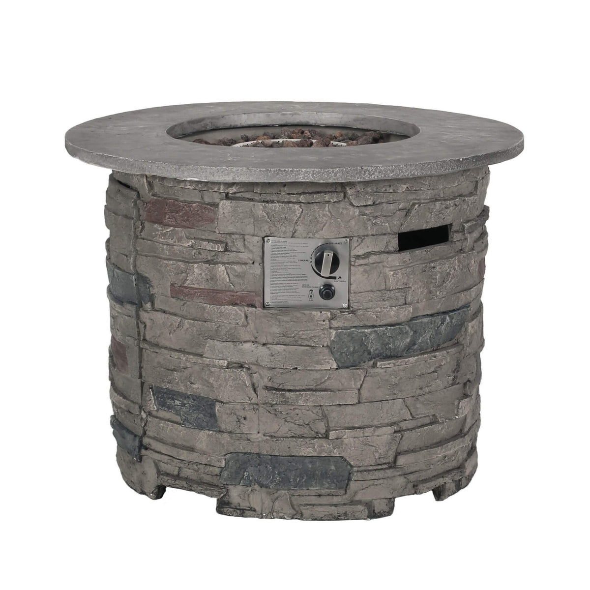 Sonoma 32-Inch Round Concrete Propane Fire Pit Table